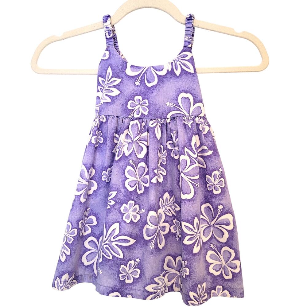 Kole Kole Hawaii USA Purple Floral Dress Toddler 3 Made in USA Cottage Summer